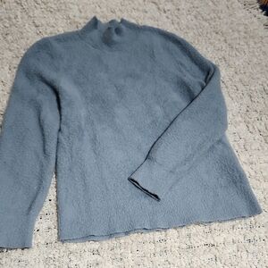Bailey 44 Blue Fuzzy Mock Neck Pullover Size Medium